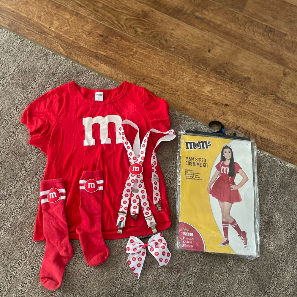 Red m&m halloween costume girls size Xl
